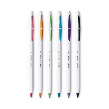 BIC® Cristal Up Ballpoint Pen, Stick, Medium 1.2 Mm, Assorted Ink Colors, White Barrel, 6-pack freeshipping - TVN Wholesale